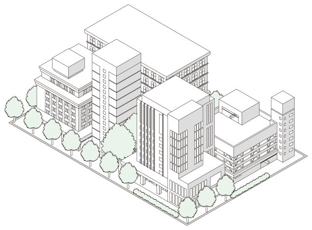 城市景观的三维视图。城市景观。线条画插图。图片下载