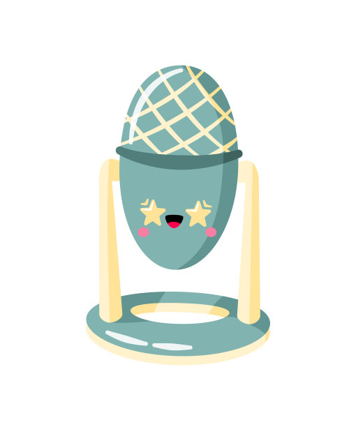 带有滑稽表情的卡通麦克风图片下载