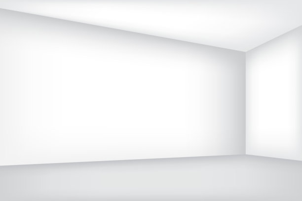 白色和灰色的空房间，室内空间，矢量插画。图片下载