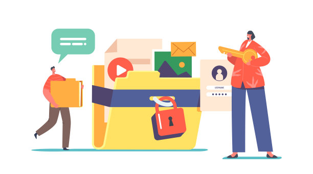 数据保护概念，社交媒体文件安全，小字符大文件夹和关键保护媒体文件图片下载