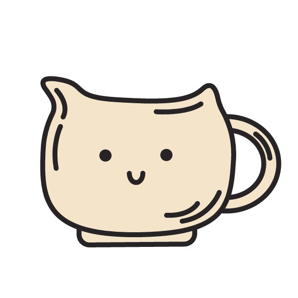 茶海为茶道配了一张脸。卡哇伊的性格。涂鸦风格图片下载