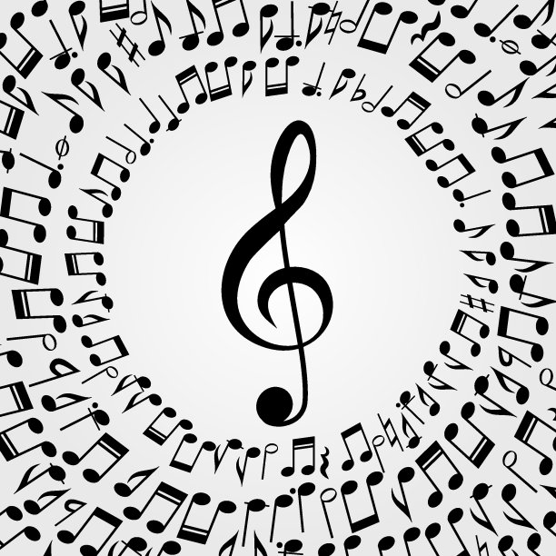 矢量音乐背景:旋律、音符、调。图片下载