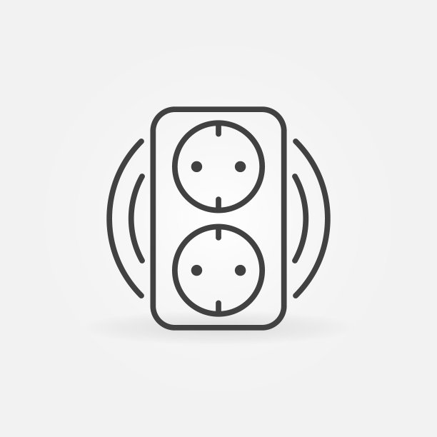 双智能插座矢量概念的轮廓风格图标图片下载
