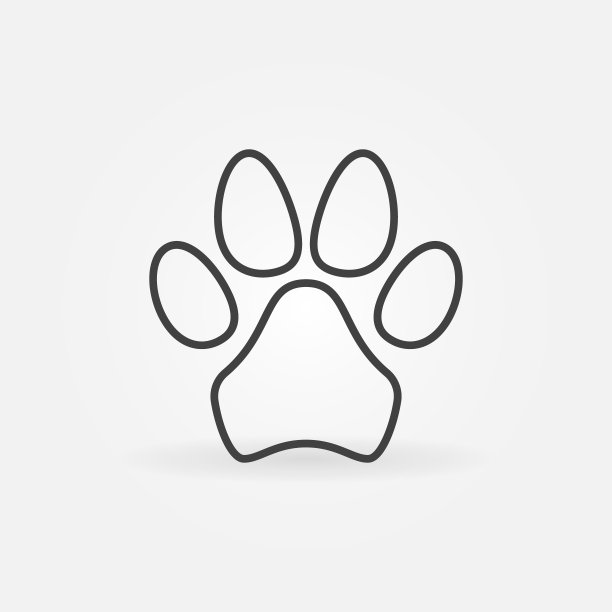动物宠物脚印线性矢量概念最小图标图片下载