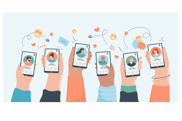 千禧一代手里拿着社交媒体资料的手机图片下载