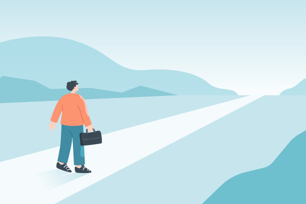 商人在未来漫长抽象的道路上图片下载