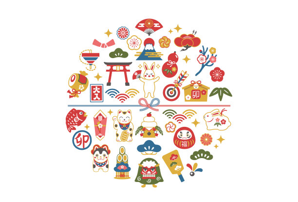 2023年的贺年卡上有一只兔子来吉祥如意。股票插图图片下载