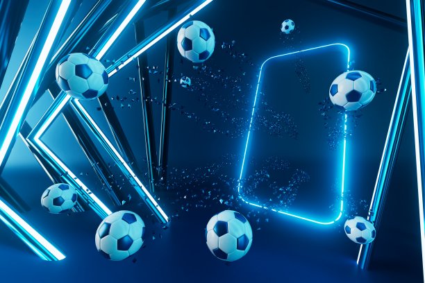 足球球对象、运动球设计、足球元素概念、3d插画、抽象足球技术、智能手机移动屏幕、绿色草地、在线体育直播、赌场体育业务图片下载