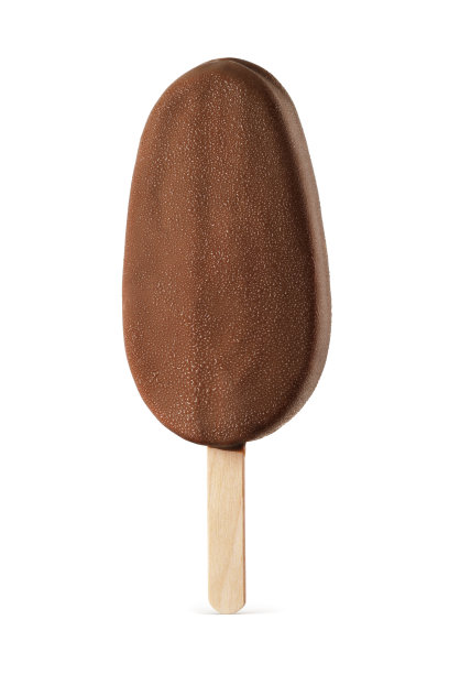 棕色巧克力冰棒冰淇淋孤立在白色。图片下载