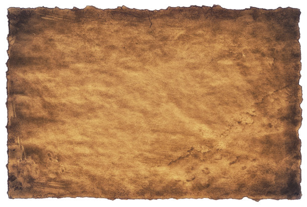 旧羊皮纸，旧的，陈年的或质地孤立的白色背景图片下载