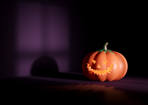 鬼魅万圣节杰克灯3D渲染图片下载