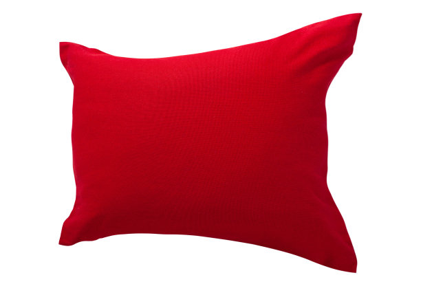 特写的红色枕头孤立在白色背景图片下载