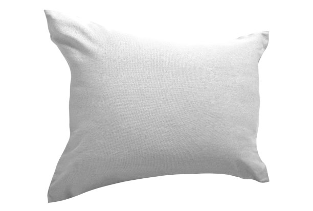 模型白色枕头孤立的白色背景前视图图片下载