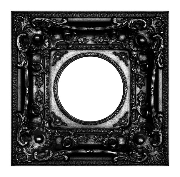 老式的黑色框架孤立在白色背景上图片下载