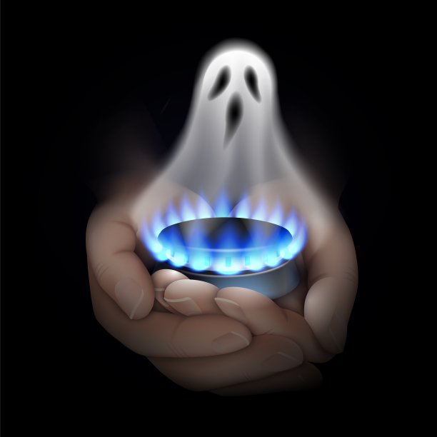 人手的概念，消失的气体火焰图片下载