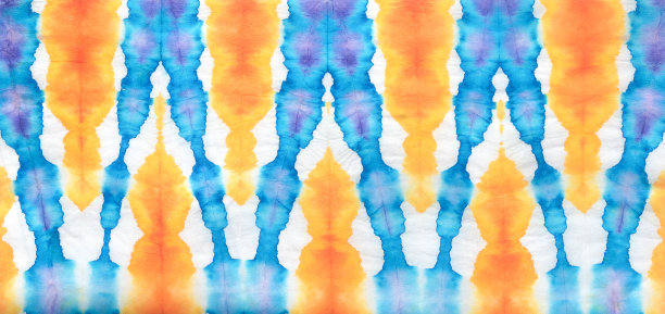 明亮的邋遢扎染纸背景。彩绘彩色扎染布印花。色彩彩色扎染艺术品条纹。图片下载