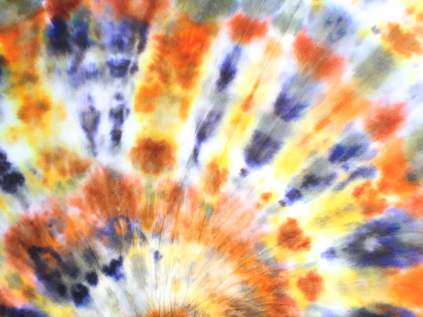 垃圾色彩扎染衣服图案。明亮的现代螺旋扎染。螺旋扎染重复纹理。美丽的彩色螺旋扎染艺术品背景。图片下载