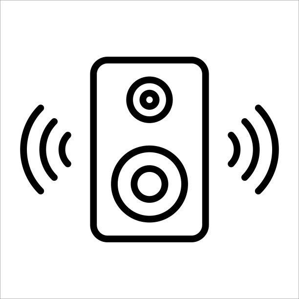 扬声器图标矢量设计模板在白色背景图片下载