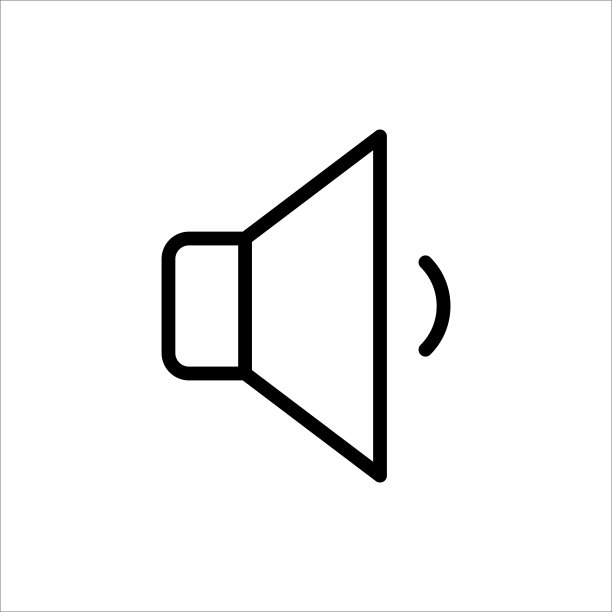 扬声器图标矢量设计模板在白色背景图片下载