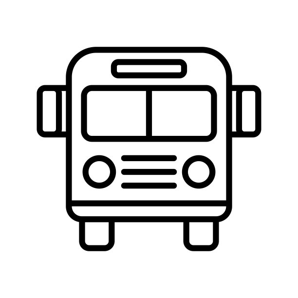 白色背景中的公交图标矢量设计模板图片下载