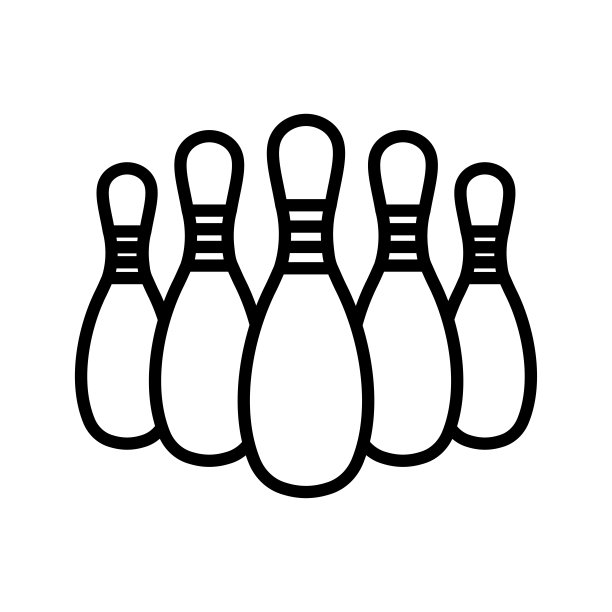 保龄球图标矢量设计模板在白色背景图片下载
