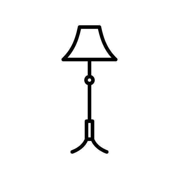 落地灯-灯架图标矢量设计模板在白色背景图片下载
