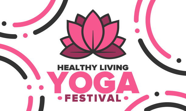 瑜伽的节日。健康的生活。一个探索自我，寻找和谐的活动。冥想，健身锻炼和身心平衡的工作。适合男女的瑜伽锻炼。莲花。向量的海报、插画图片下载