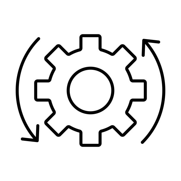 易于操作的过程图标矢量齿轮和箭头标志的平面设计，标志，网站，社交媒体，移动应用程序，UI插图图片下载