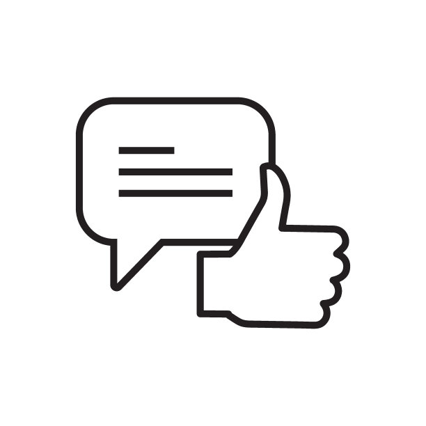 聊天泡泡和ok手图标。概念，拇指向上的标志在白色背景，矢量图形在轮廓风格的移动和网页设计。图片下载