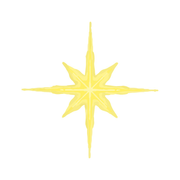 矢量黄色圣诞星画在水彩。圣诞树。图片下载