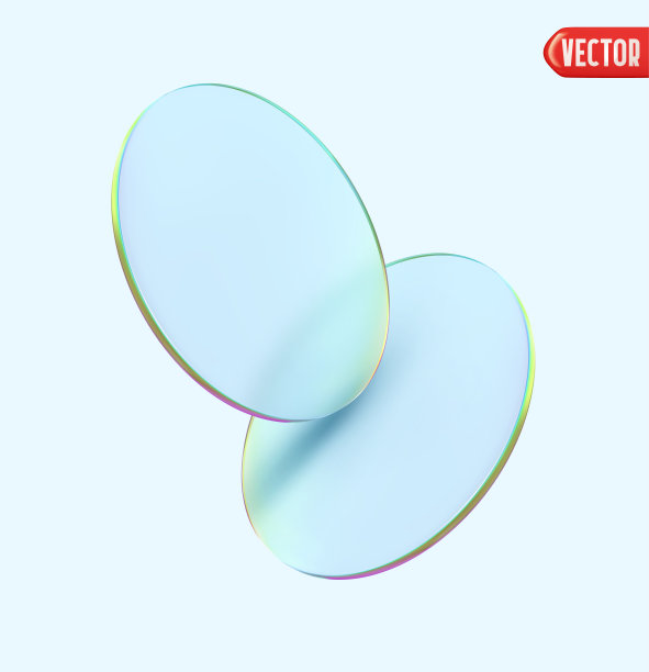 圆形玻璃板。带有模糊效果的玻璃形态。现实的三维设计。模糊的镜子。矢量图图片下载