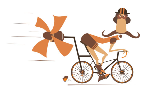 卡通骑自行车的人图片下载