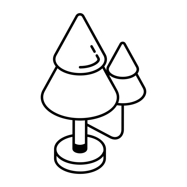 森林树木线性图标包图片下载