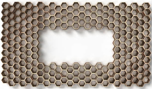 白底六边形立体三维效果图图片下载
