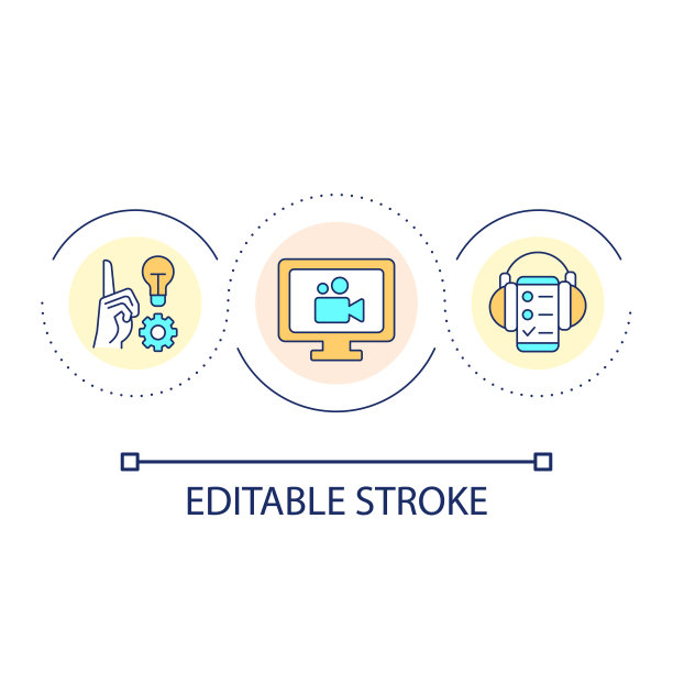 视频和音频录制设置循环概念图标图片下载