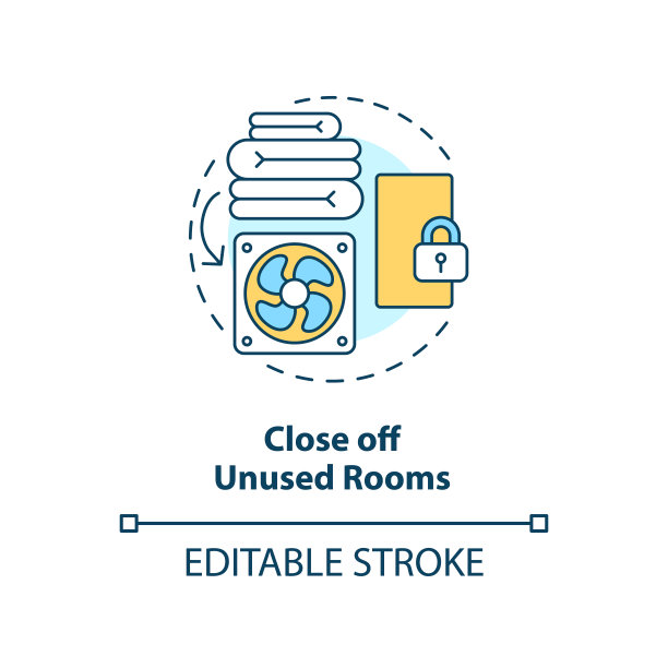 关闭未使用的房间概念图标图片下载