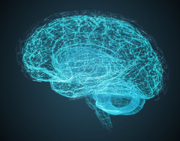 黑暗背景下的三维大脑图片下载