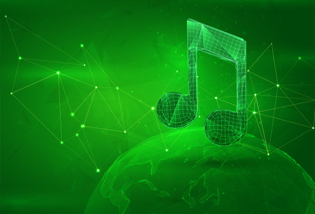 物体在一个多边形星球上，在绿色背景上。全局数据计算图片下载