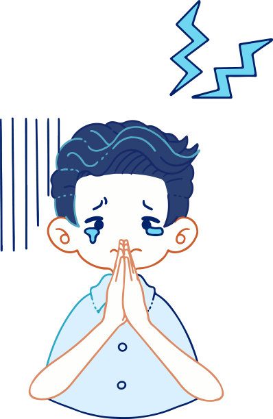 矢量插图一个惊慌失措和道歉的人图片下载