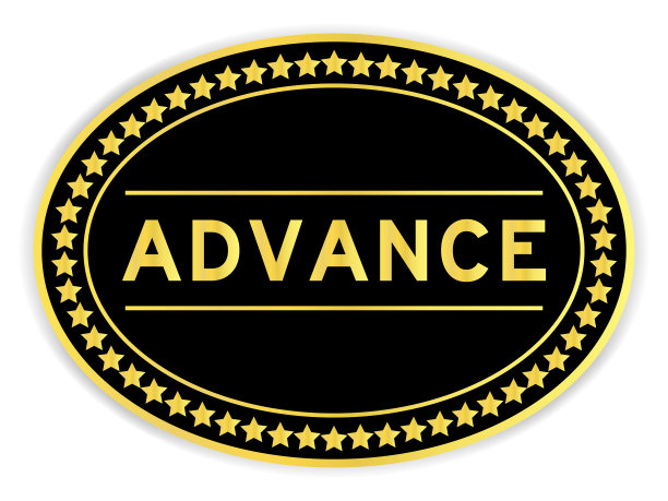 黑色和金色椭圆形标签贴纸与字推进在白色背景图片下载