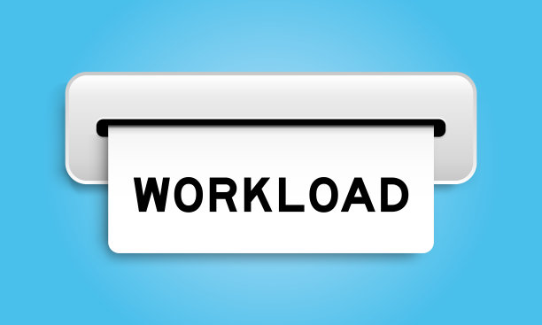 白色优惠券横幅与字工作量从机器上的蓝色背景图片下载