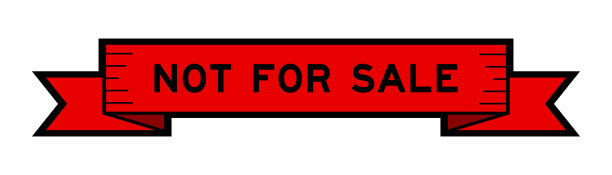 缎带标签横幅与字非卖品红色在白色背景图片下载