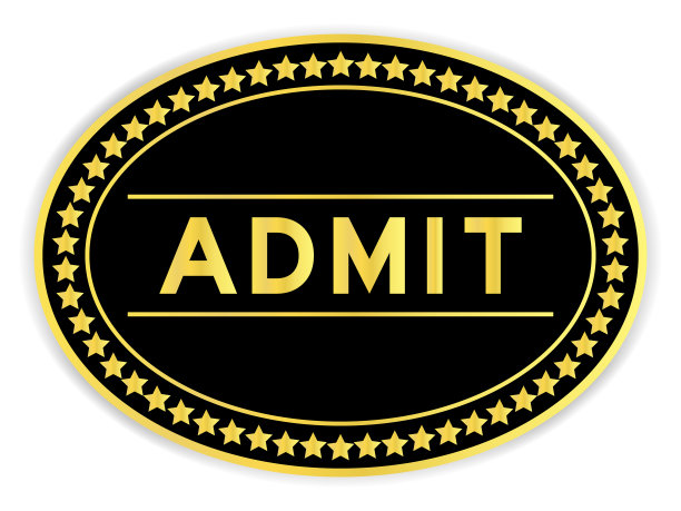 黑色和金色椭圆形标签贴纸与字承认在白色背景图片下载