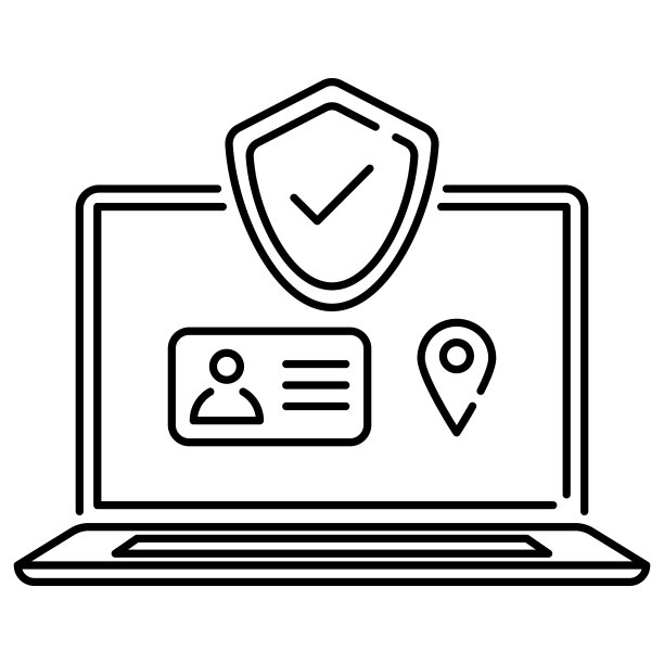 笔记本电脑与VPN连接的概念。虚拟专用网业务。网络安全，网络流量安全icon。图片下载