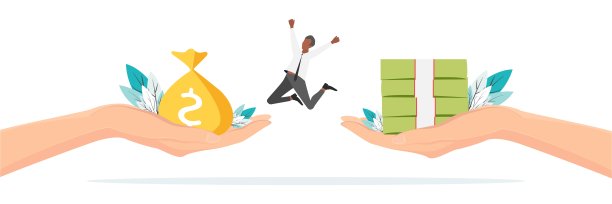 商人在网上奖励。矢量图图片下载