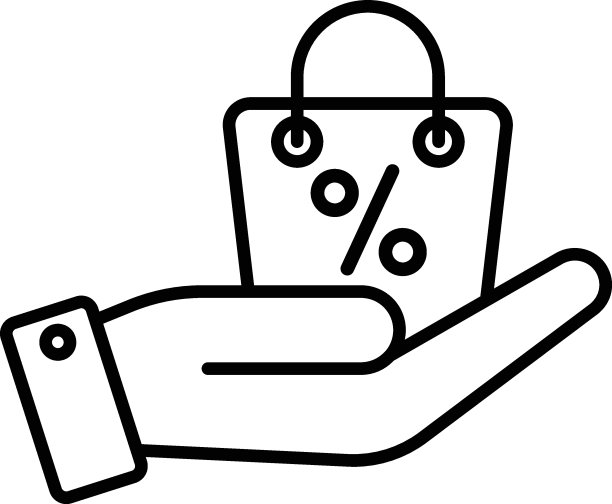 赠品促销概念，人手拿一个打折购物篮矢量图标设计，冬秋促销元素符号，年底促销标志，购物季节折扣模板图片下载