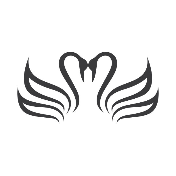 天鹅图标模板矢量插图图片下载