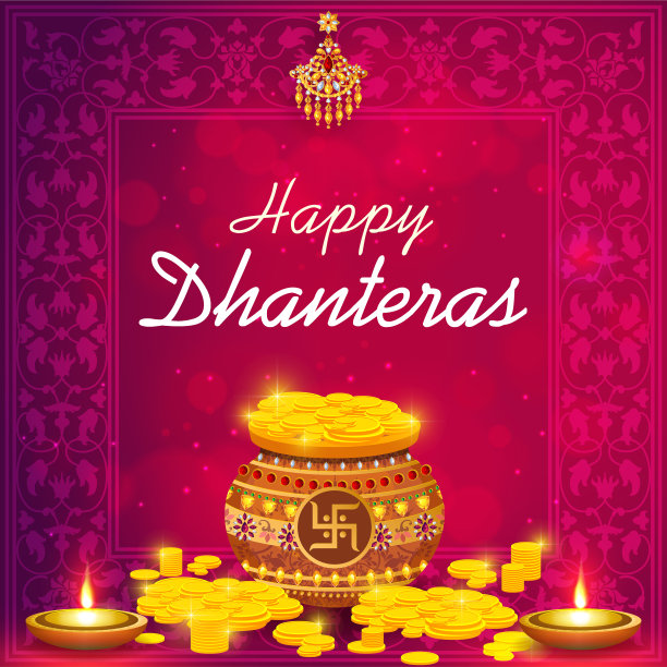 印度节日Happy Dhanteras的创意概念图片下载