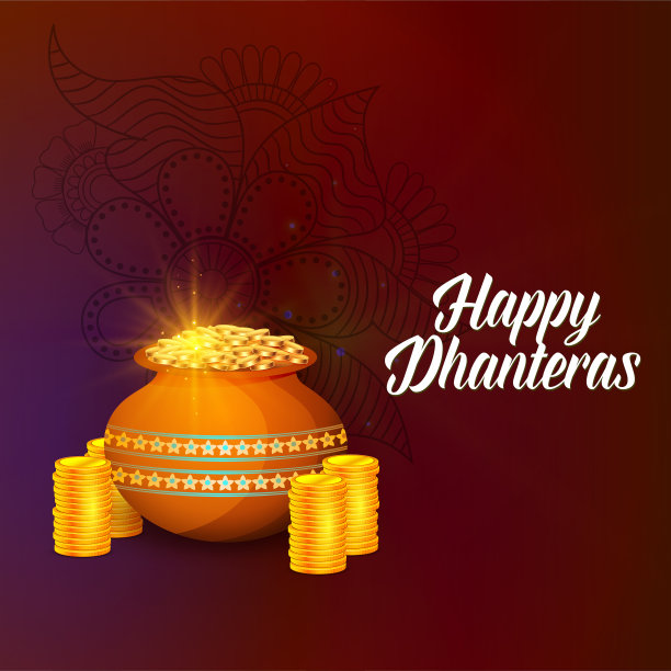 印度节日Happy Dhanteras的创意概念图片下载