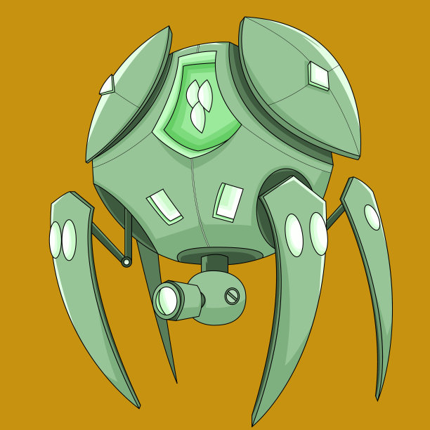 蜘蛛战争机器人矢量插图图片下载